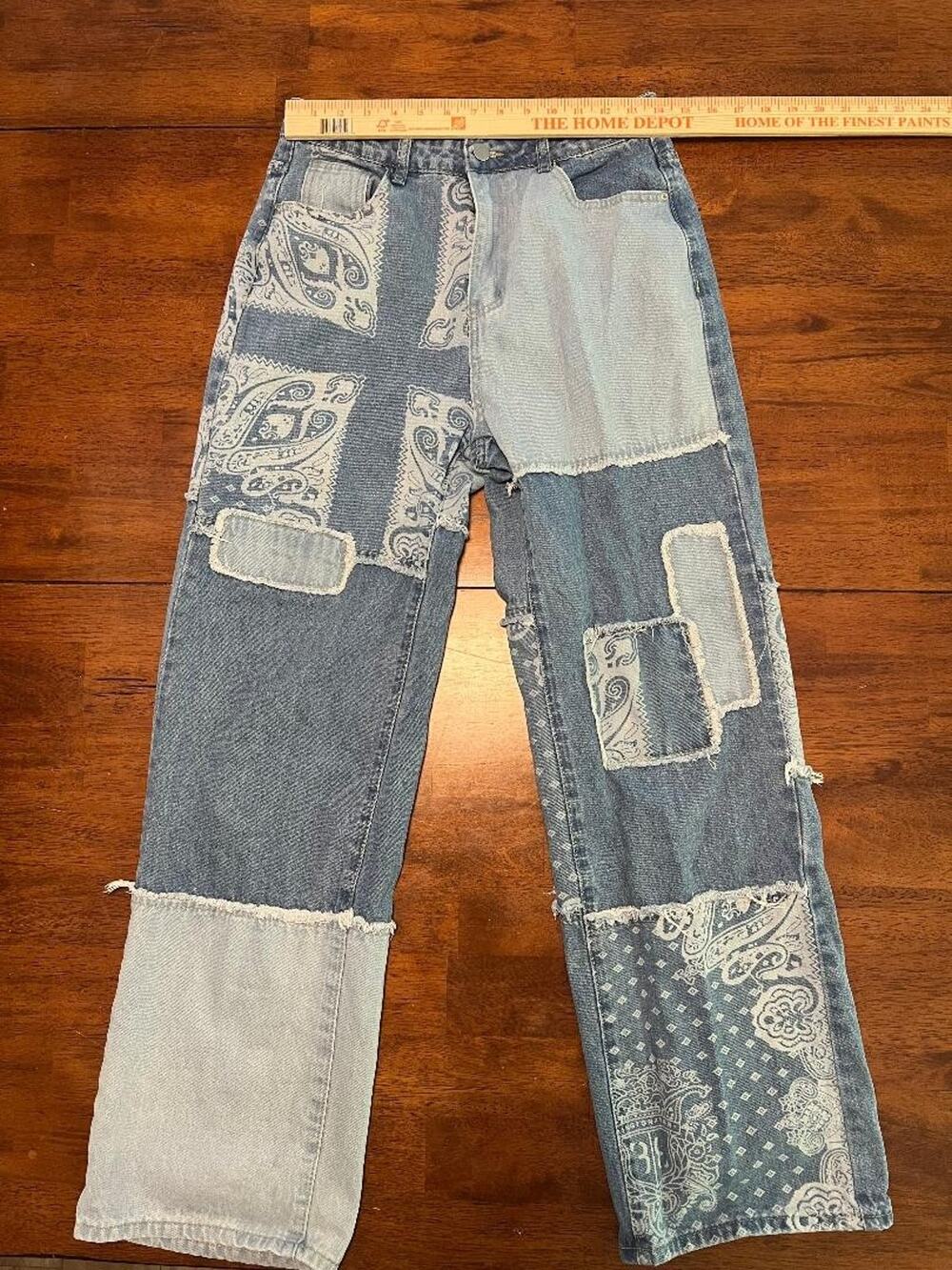 Womens Shein Patchwork Jeans Size, 6